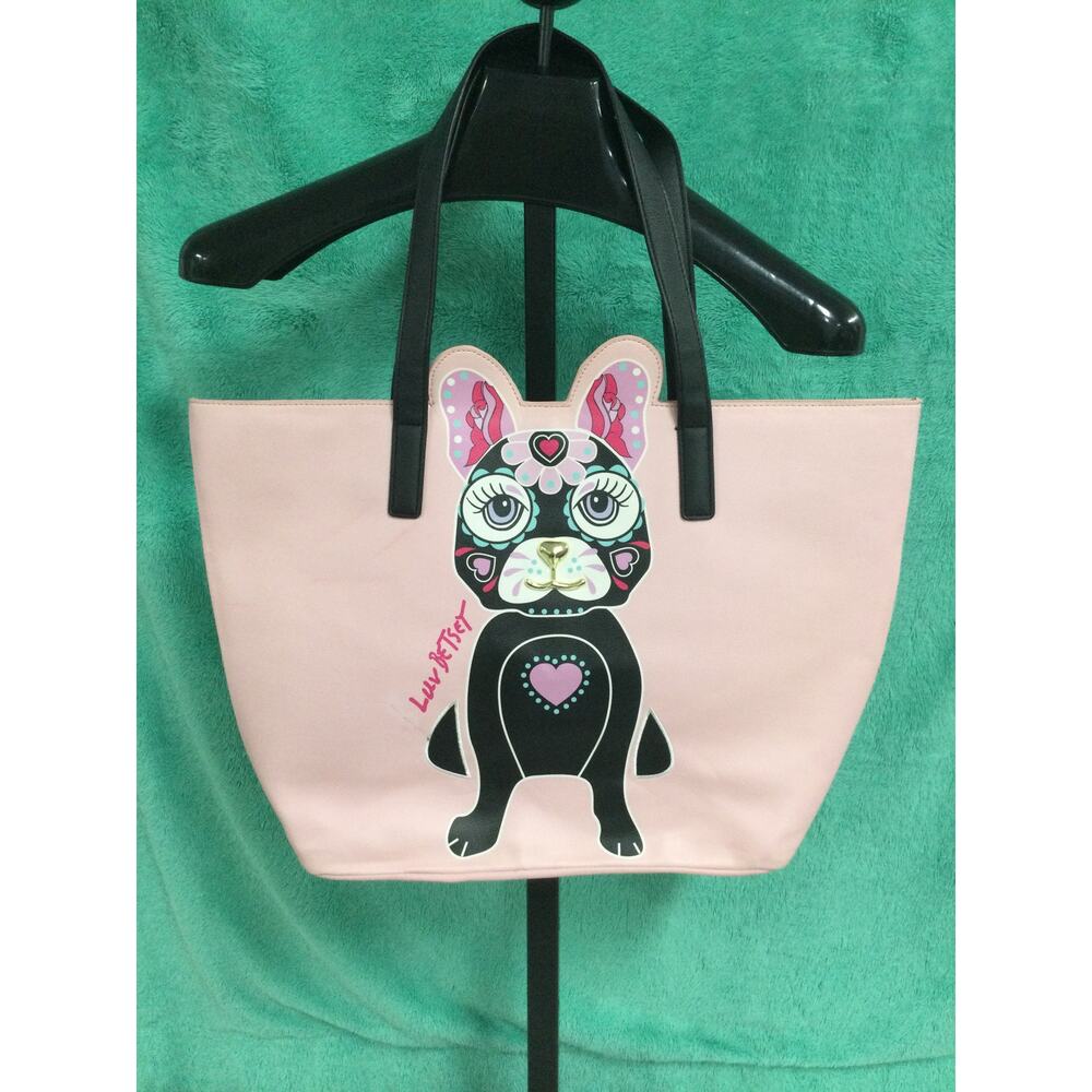 Betsey Johnson Luv Betsey Pink Frenchie tote bag